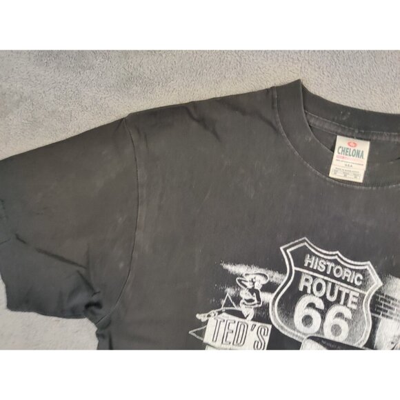 VINTAGE Historic Route 66 Shirt Adult Mens Medium Black Main Street of America - Picture 9 of 14